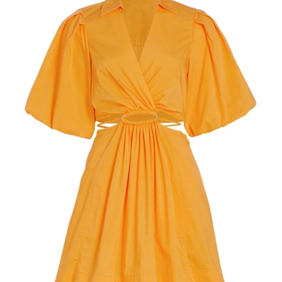 JONATHAN SIMKHAI Aulora Puff-Sleeve Cut-Out Minidress - Picture 7 of 12